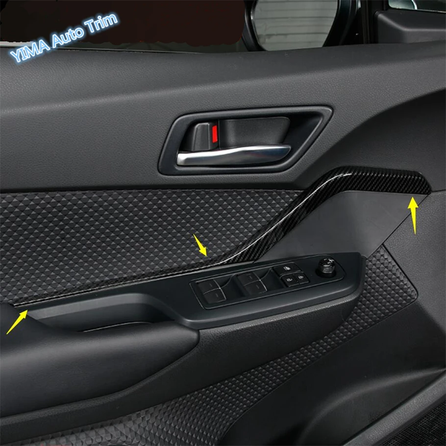 

Lapetus Car Styling Inner Handle Door Decoration Strip Cover Trim ABS For Toyota C-HR CHR 2016 - 2022 Carbon Fiber