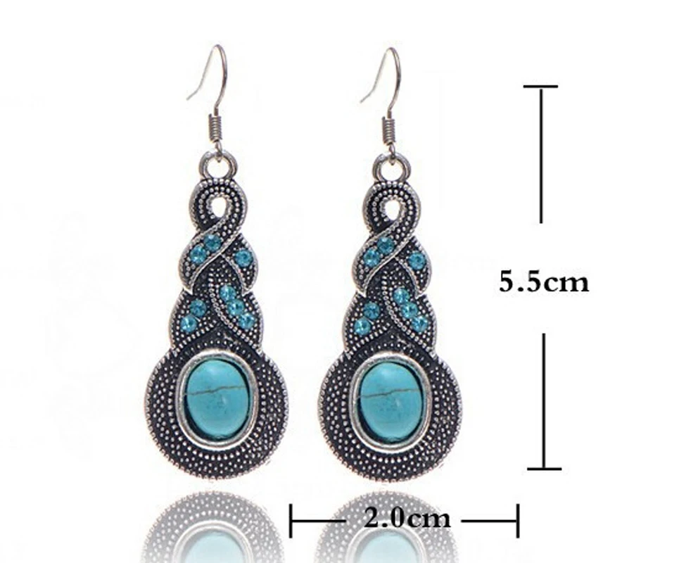 Очаровательная ретро-модель моделирование бирюзовый ожерелье голубой кристалл