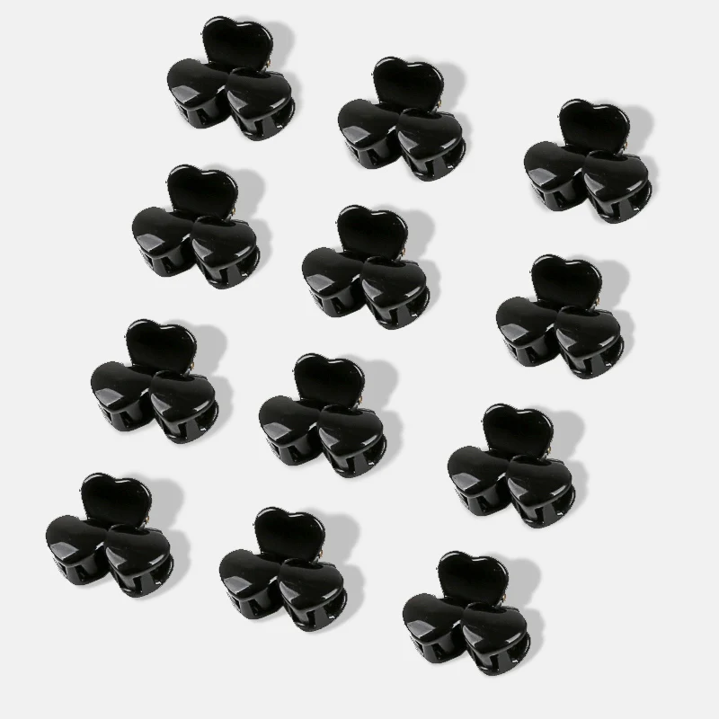2.5cm heart black 12-24 шт./кор. черный микс Цвет маленькая девочка Baby Safe Пластик коготь волос заколки для девочек Корейский стиль для укладки волос аксессуары - Цвет: 2.5cm heart black