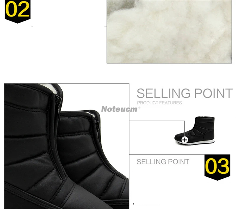 Г. Мужские зимние теплые черные повседневные полусапоги на плоской подошве с искусственным мехом Водонепроницаемая Стеганая обувь для мужчин, зимние ботинки