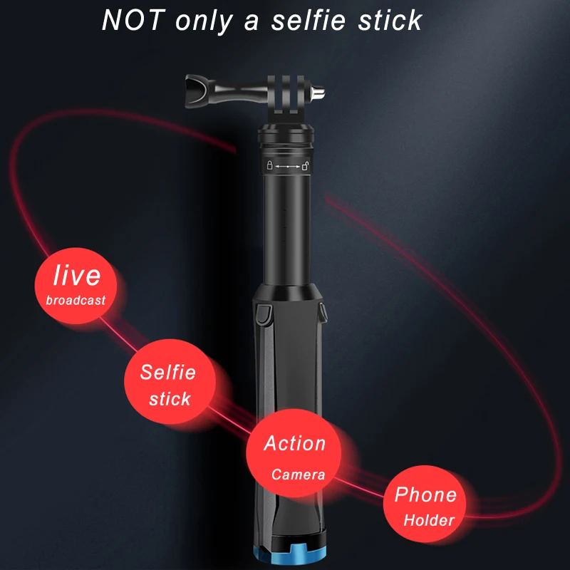 Селфи палка складной монопод 2 в 1 штатив для GoPro hero 9 8 7 5 Yi SJCAM Osmo Экшн