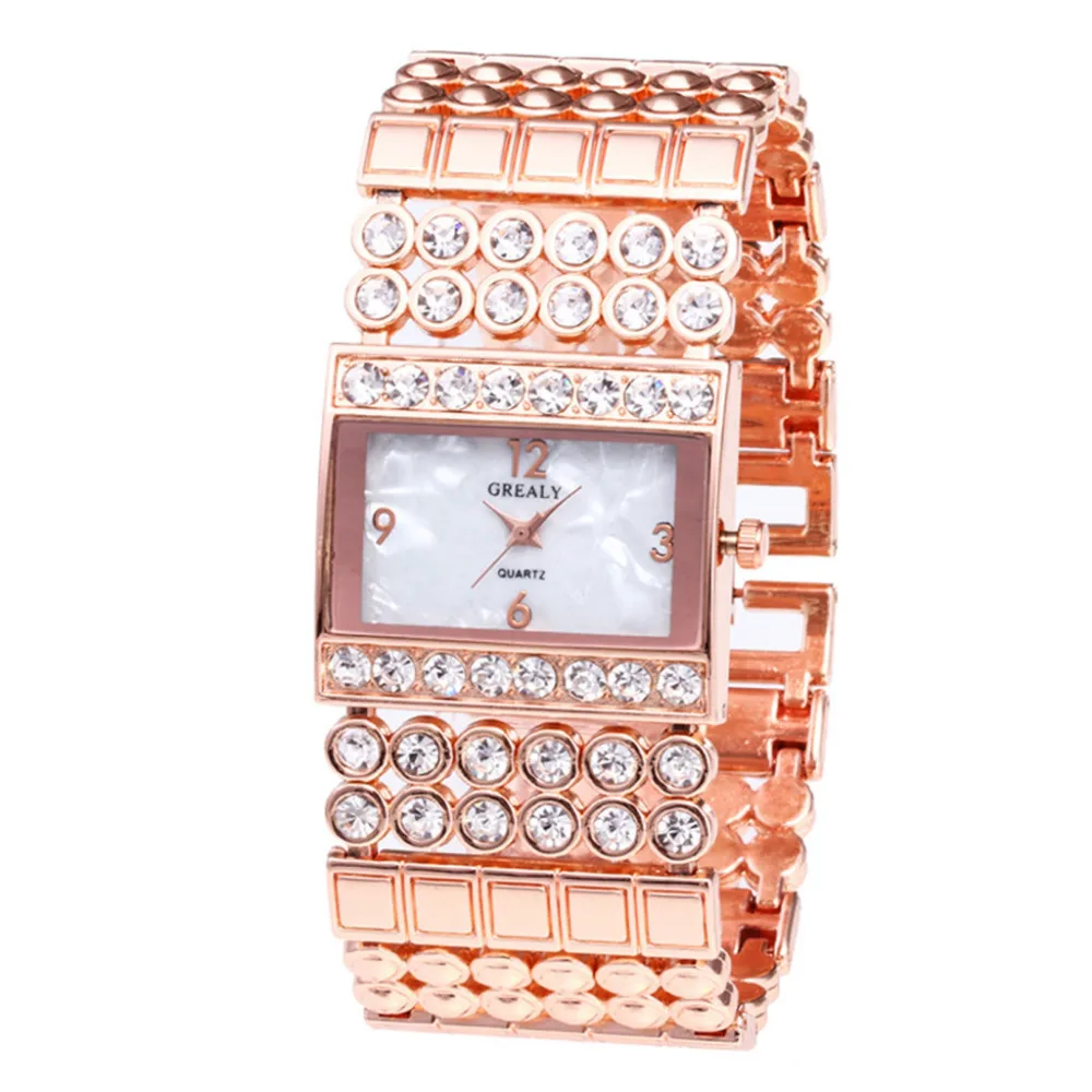 Luxury Ladies Metal Quartz Stainless Belt Rectangle Dial With Diamond Women Watch Rhinestone Watch Bracelet Watches Hours clock