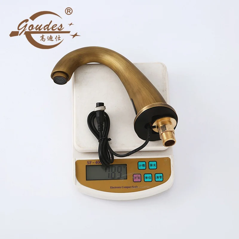 ITAS9910 резьба Золотое Пятно смеситель кран новый медный инфракрасный датчик