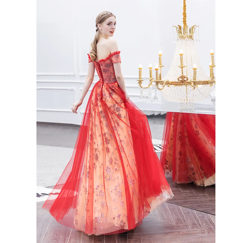 Robe De Soiree Красное длинное вечернее платье Элегантное Vestido Festa Формальное выпускное