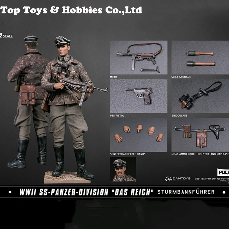 Карманная элитная Серия 1/12 Второй мировой войны SS-Panzer Division Das eich PES003 немецкий с оружием двойная голова резьба полный набор фигурка