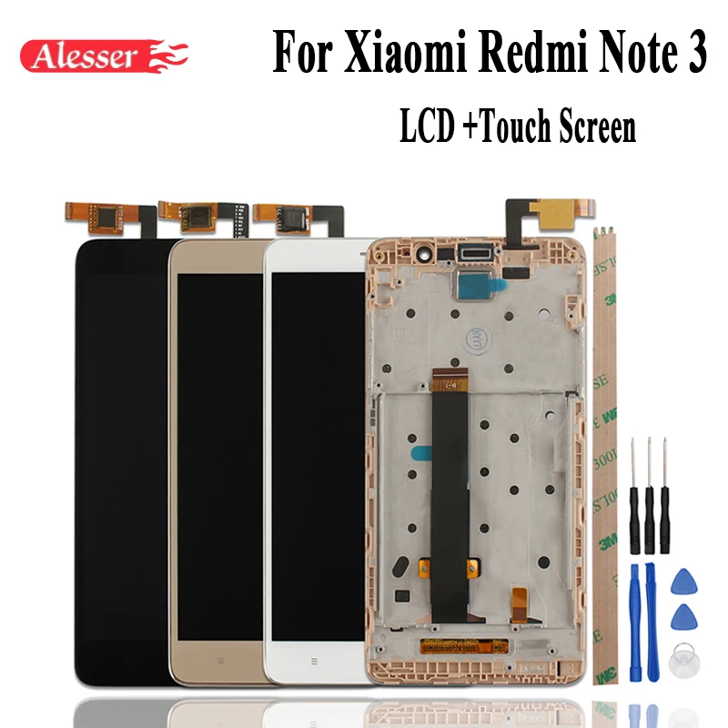 Alesser 5.5inch For Xiaomi Redmi Note 3 LCD Display and Touch Screen With Frame Digitizer+Tools+Adhesive And Middle | Мобильные