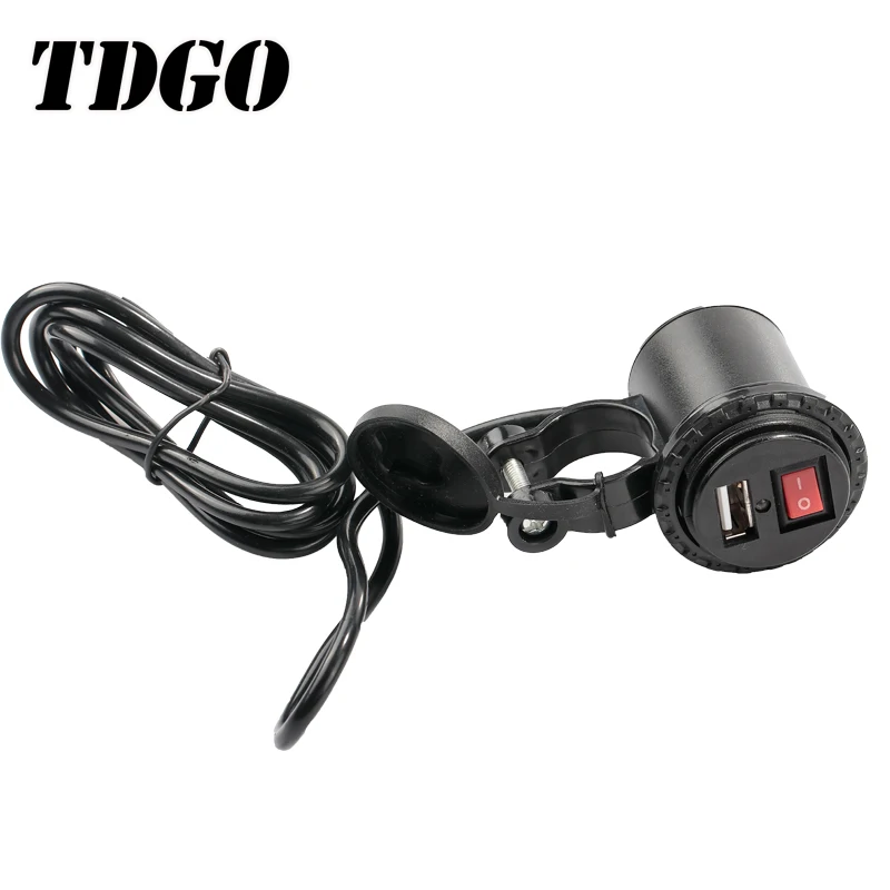 TDGO Motorcycle USB Socket Charger Outlet Power Adapter Mobile Phone Xiaomi LED 12-24V For Auto Car Electronic 2018 New |
