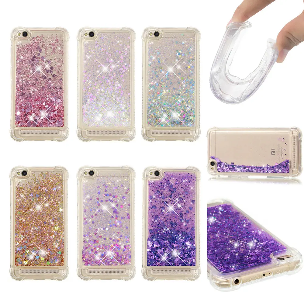 Case for Xiaomi Redmi 5A Redmi5A Dynamic Flow Liquid Flash Crystal Clear Back Cover A5 Hongmi5A Housing |