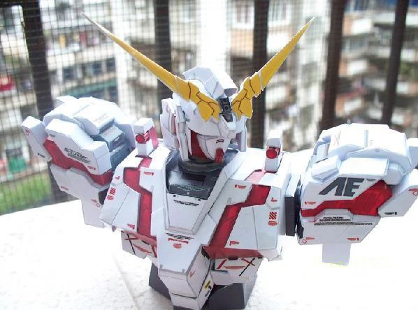 Gundam RX 0 Единорог бюст положительная пропорция Бумажная модель мальчик подарок Diy