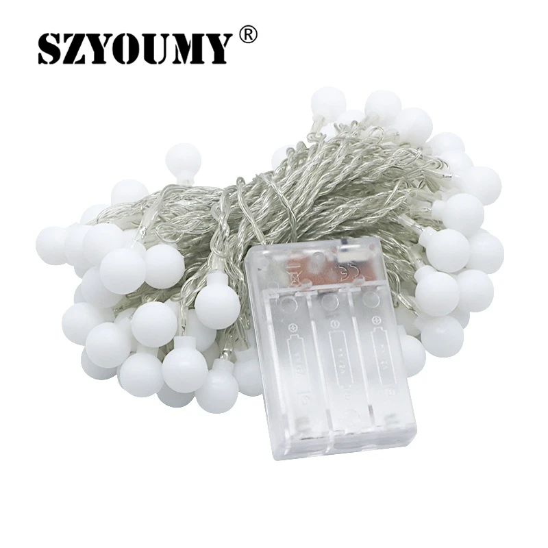 

SZYOUMY 3M 10M Fairy Garland LED Ball String Lights Waterproof For Christmas Tree Wedding Home Indoor Decoration Battery Powered