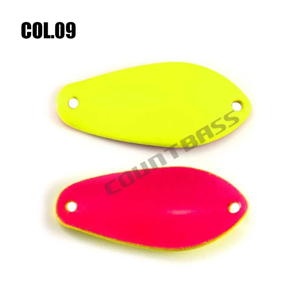 Countbass литья ложка с орнаментом в виде корейского одинарный крючок, Размеры 30x13,5mm, 2,9g 7/64oz лосось форель бас приманки для ловли рыбы, Краппи приманка для рыбы - Цвет: 09