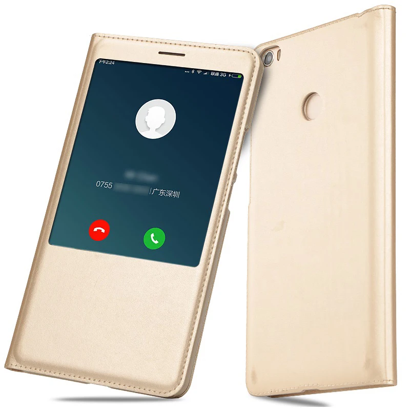 Роскошный кожаный флип-чехол для телефона, чехол для Xiaomi Mi Max Max2 Max 3, чехол для мобильного телефона, чехол с окошком спереди
