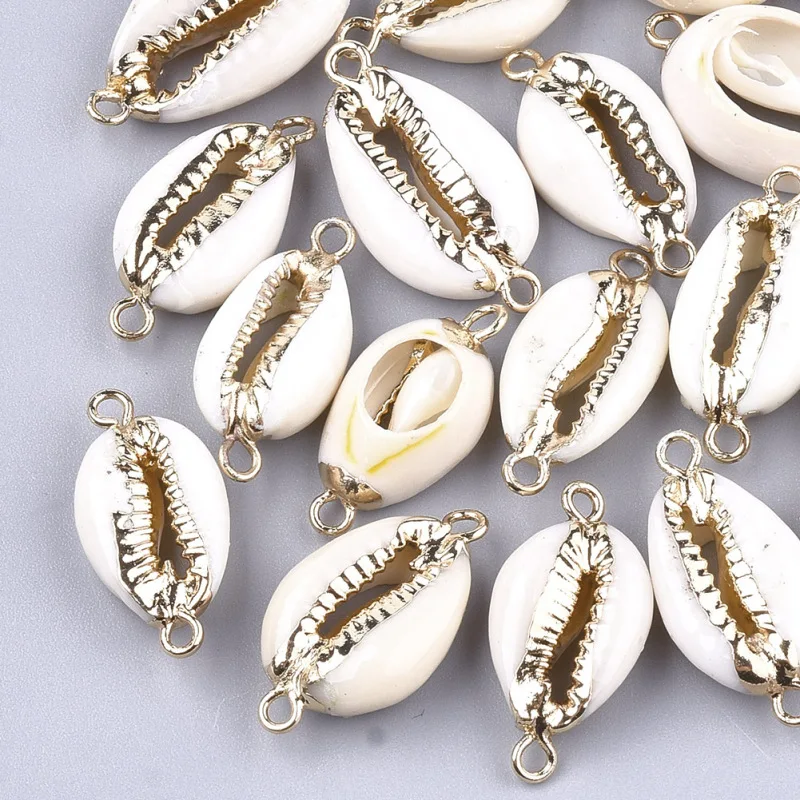 50 шт. Золотой гальванический корпус Cowrie соединительный соединитель подвески для