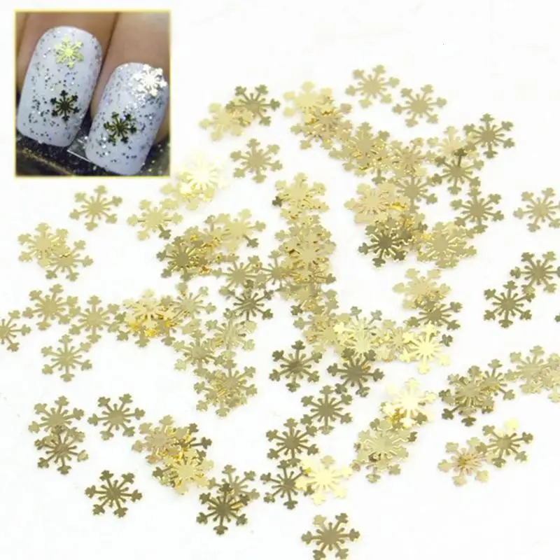 1 коробка золото ногтей патчи Рождество серия ювелирных изделий со стразами