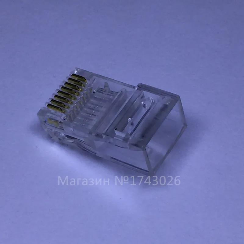 100 шт. штепсельная вилка RJ45 с кристаллической головкой Cat5 модульная сетевой