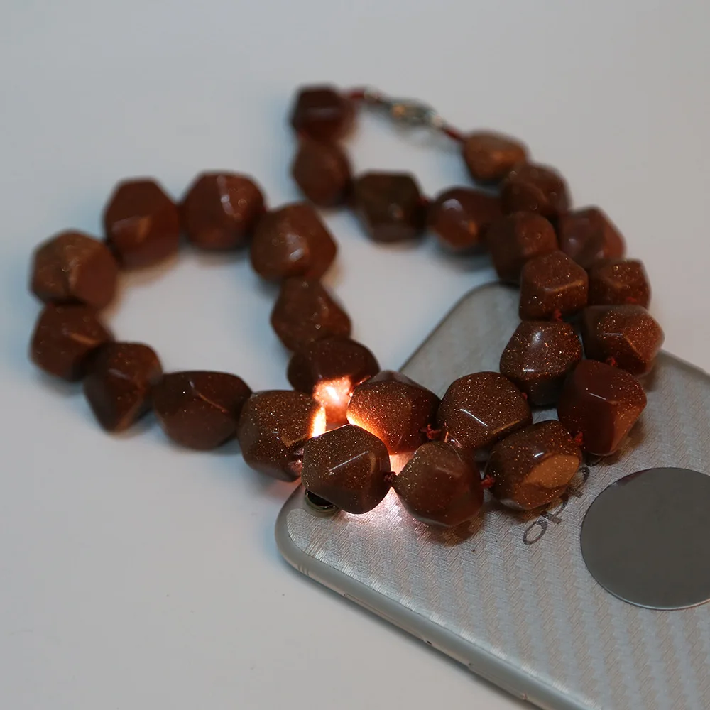 Yumten Goldstone большое ожерелье унисекс аксессуары Кристалл Классический