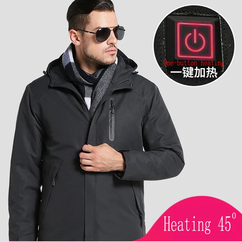 Зимняя куртка с usb подогревом Мужская одежда пальто пуховики мужские ветровки 2018