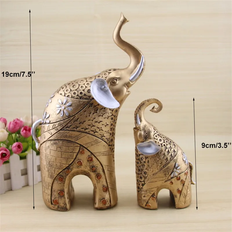 2018 European Style Elephant Statue Crafts Animal Ornaments Home Decor Lucky Living Room Cabinets Decoration Wedding Gifts | Дом и сад
