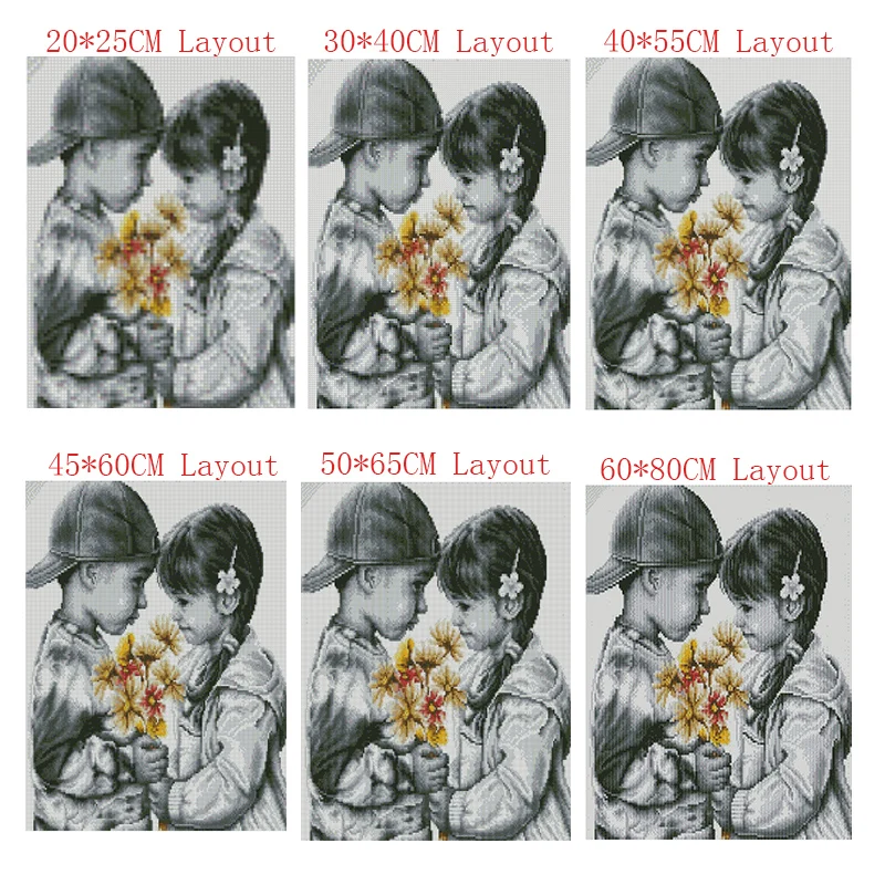 Полноформатная картина из страз 5d мозаика алмазная вышивка два ребенка любовь