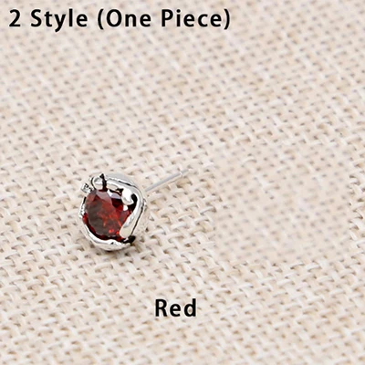 2 Style One Piece Креативная женская серьга в стиле хип-хоп, 4 стиля, Настоящее серебро, 925 пробы, хорошее ювелирное изделие для женщин и мужчин, серьги-гвоздики с мозаичным камнем E04 - Цвет камня: 2 Style One Piece