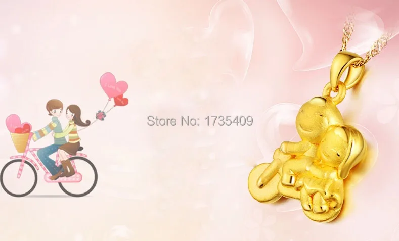 

Hot sale 999 24k Yellow Gold Pendant 3D Lover Bicycle Pendant 1.62g