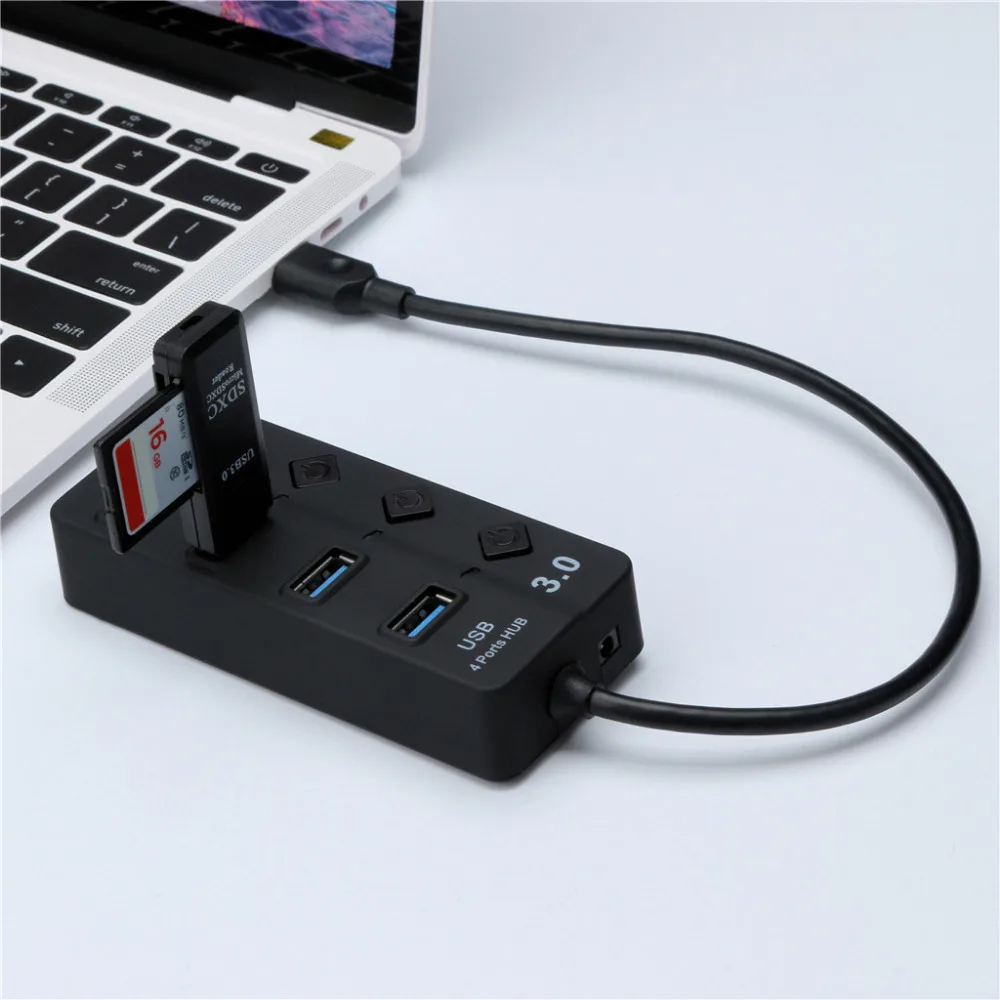 Концентратор 4 порты и разъёмы независимый ключ 3,0 usb-хаб компьютер Deconcentrator концентратор 5 в 500 мА милый изысканный внешний вид удобны