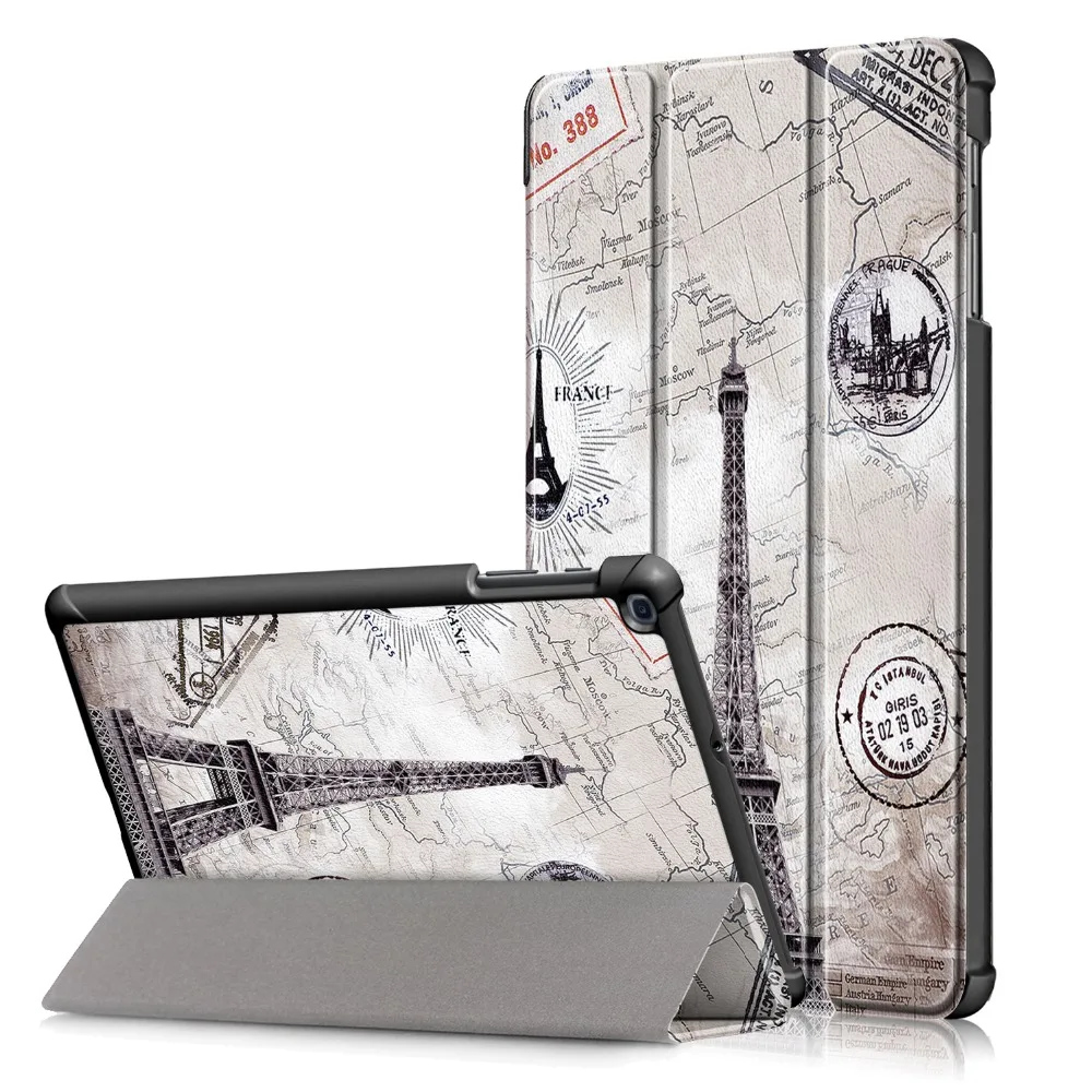 

For Samsung Galaxy Tab A 10.1 2019 T510 T515 Business Painted Print PU Slim Magnetic Folding Stand Leather Flip Cover Case