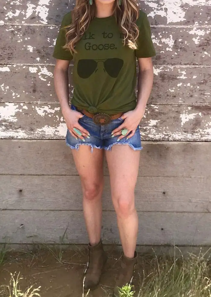 2018 женские солнцезащитные очки Футболка с принтом летняя армейская зеленая