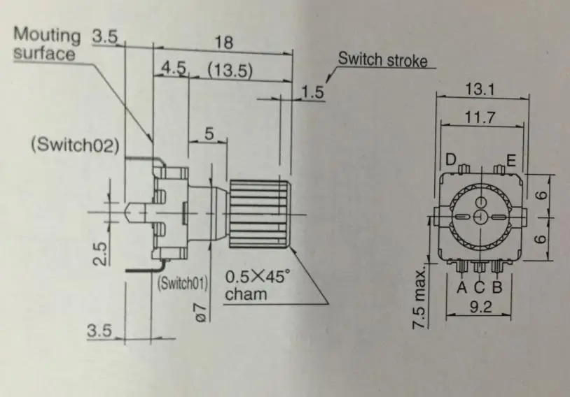 Потенциометр громкости навигации Philco 2 шт./лот ALPS EC11 кодер без шагового