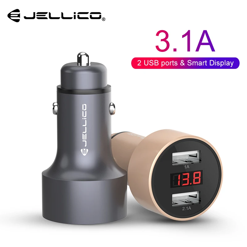 Автомобильное зарядное устройство Jellico с светодиодный USB портами 5 В 3 1 А|Зарядные