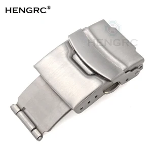 Пряжка для часов HENGRC из нержавеющей стали 18 20 22 24 мм, мужской ремешок для часов, серебристый металлический страховочный браслет, мужские аксессуары с Т-образной застежкой