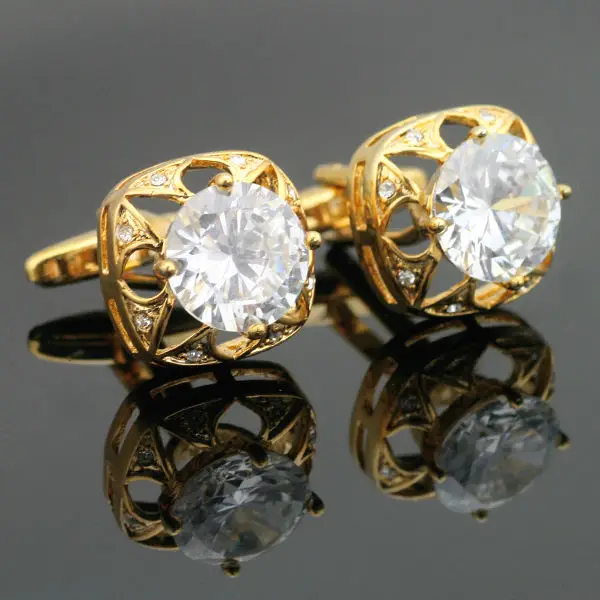 Фредбарри. Мужские классические запонки Wang из нержавеющей стали с австрийскими