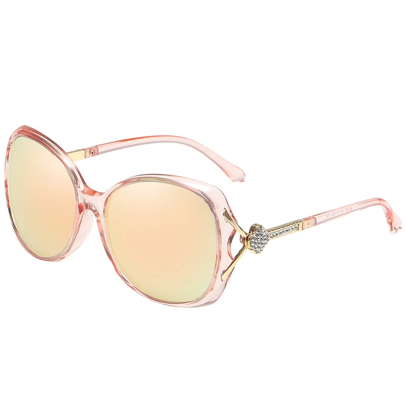 mirror pink SIMPRECT поляризационные солнцезащитные очки больших размеров, женские высококачественные брендовые Стразы UV400, солнцезащитные очки для вождения, черные ретро солнцезащитные очки - Цвет линз: mirror pink