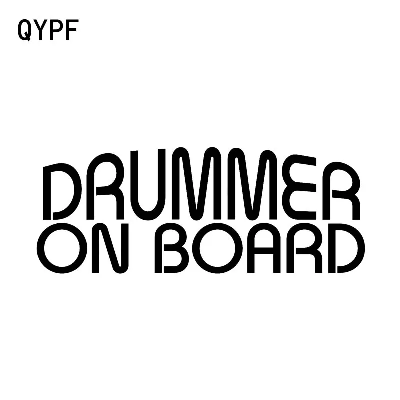 

QYPF 15 см * 6,3 см барабанщик на борту виниловый автомобильный стикер наклейка черный серебряный цвет