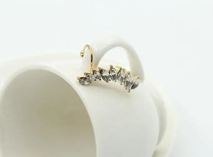 Серьги-клипсы в виде капли воды с кристаллами 2 шт.