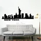 Настенная Виниловая наклейка с изображением пейзажа Нью-Йорка, AC078