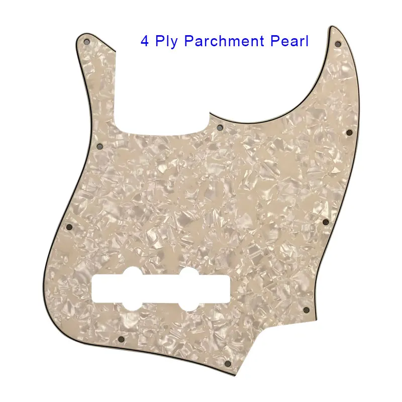 4ply parchment pearl Pleroo гитара деталей pickguards Стандартный 10 отверстий 4 строки костюм для fender Jazz Bass Стиль JB накладку к царапинам плиты - Цвет: 4ply parchment pearl