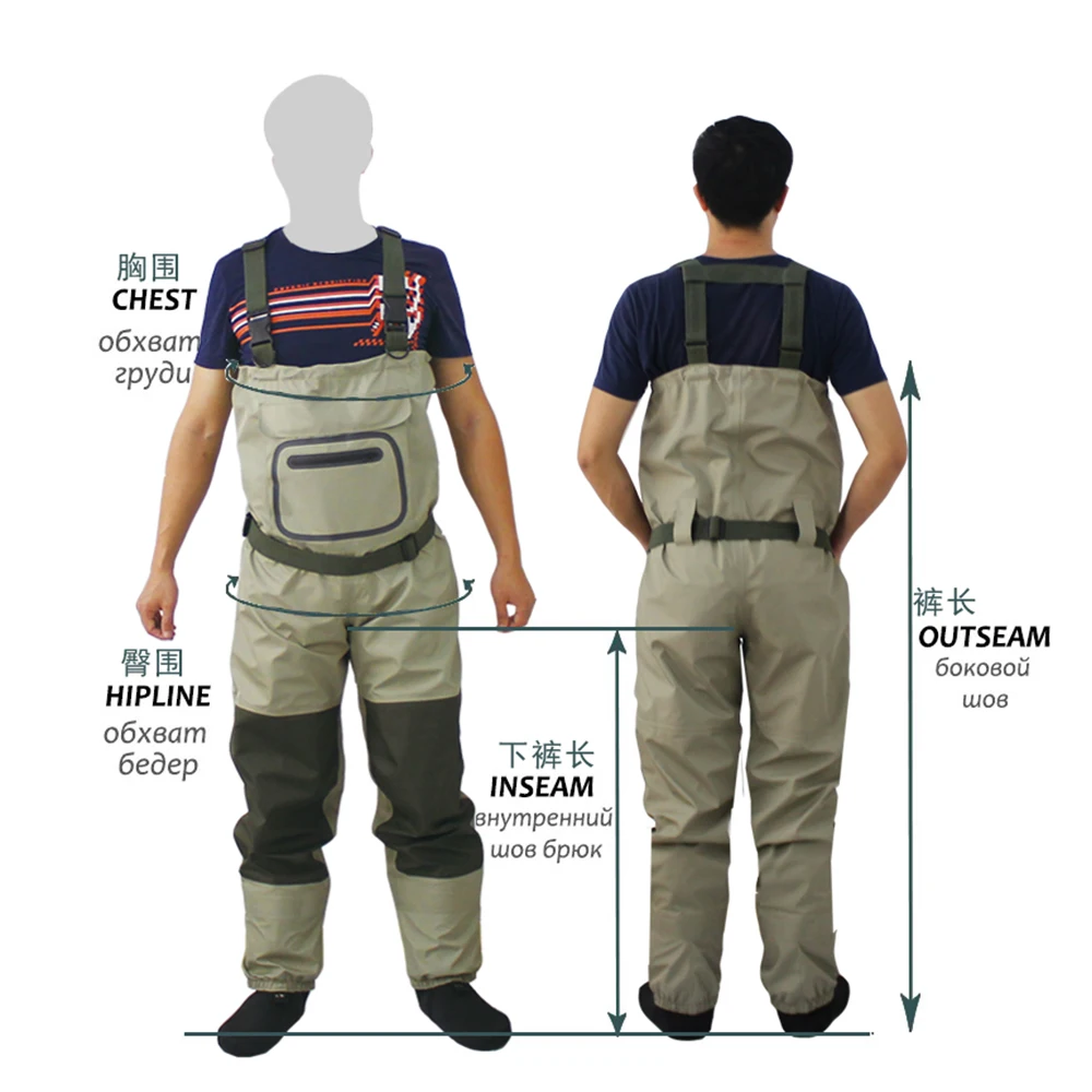 Fly Fishing Breathable Chest Waders Rafting Wear Waterproof Wader Trousers  Hunting Wading Pants Overalls with Stocking Foot enlarge