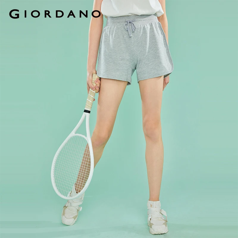 Giordano женские легкие шорты с резинкой на высокой талии имеется три варианта цвета