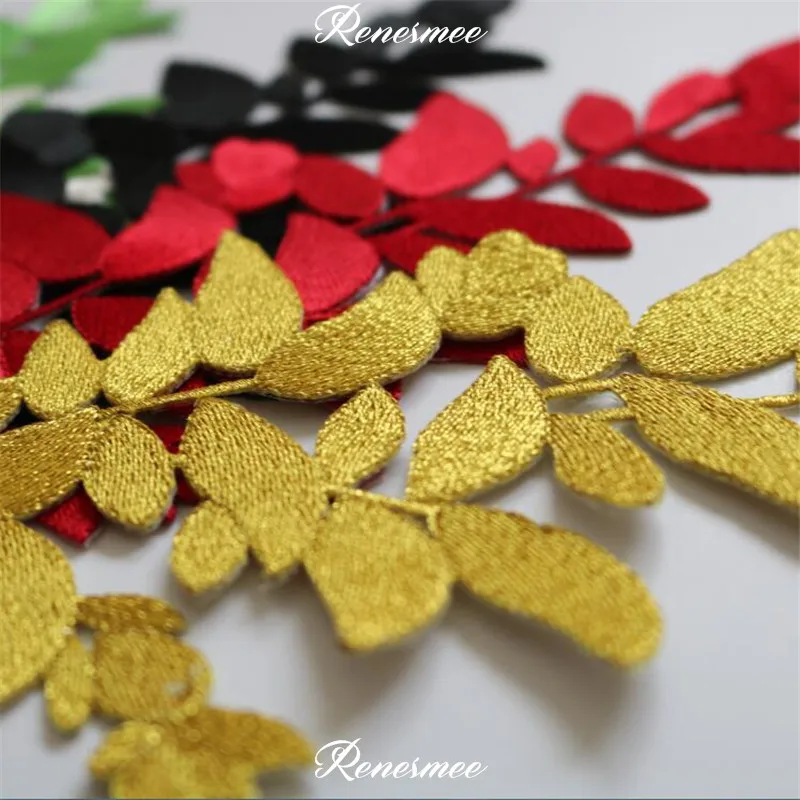 2 шт. модный бордовый лист аппликация одежда вышивка нашивка ткань наклейка