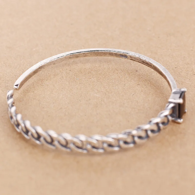 Женский Браслет манжета из серебра 100% пробы с агатом|Гибкие и жесткие браслеты| |