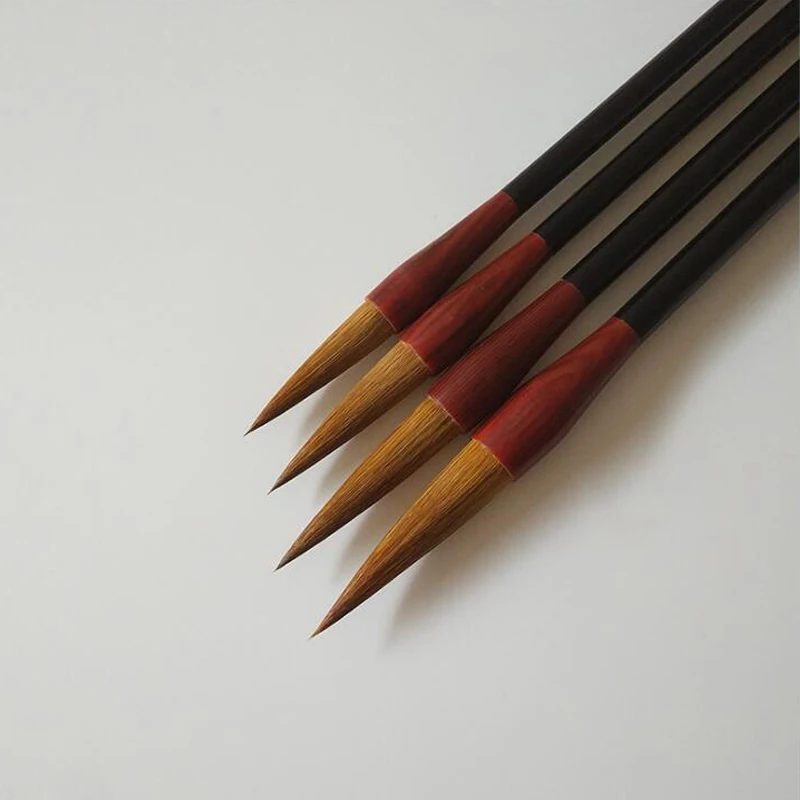 4 шт. китайская кисть для рисования каллиграфия чистая шерсть ласки кисточки