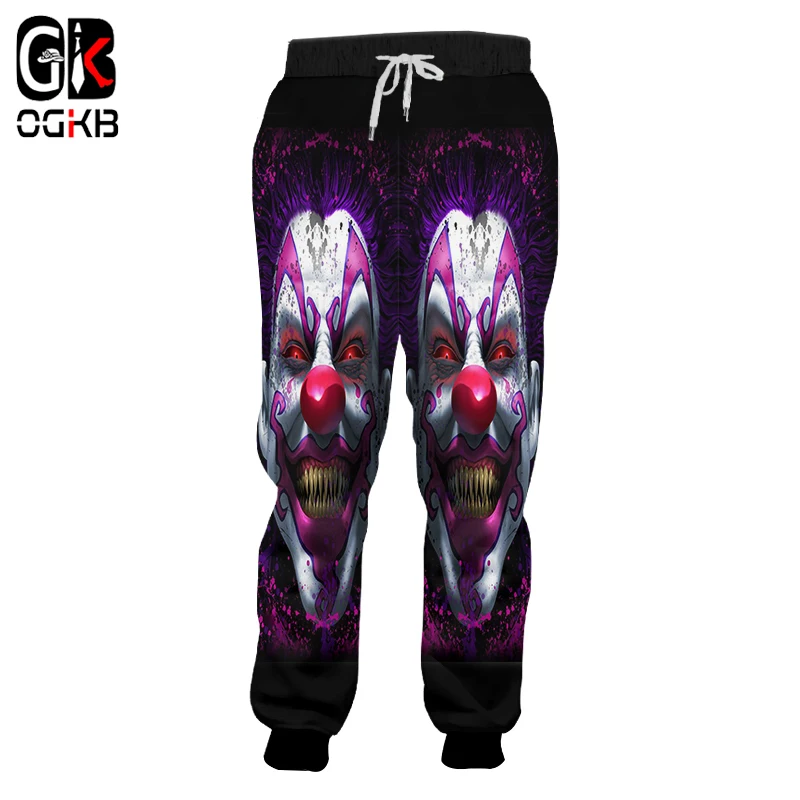 

OGKB New Fashion Women/men's Funny Print Smile Clown 3d Sweatpants Joker Sweat Pants Man Bodybuilding Fitness Casual Joggers