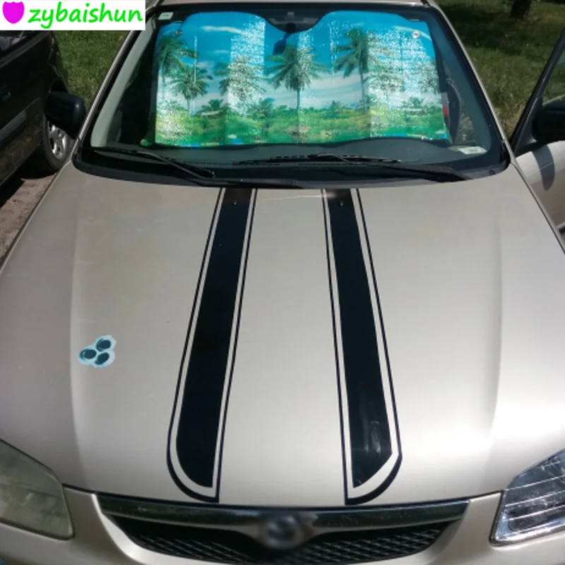 Автомобильные наклейки на крышку капота двигателя полосатый декоративный