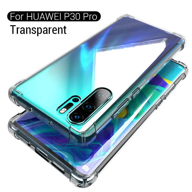 Transparent PZOZ для huawei p30 lite Силиконовый противоударный защитный чехол p30 pro Роскошный прозрачный защитный чехол huawei p30 силиконовый чехол - Цвет: Transparent