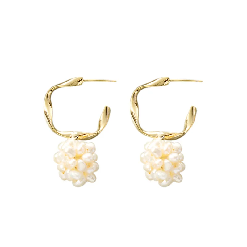 2019 серьги капли из натурального пресноводного жемчуга свисающие с золотым