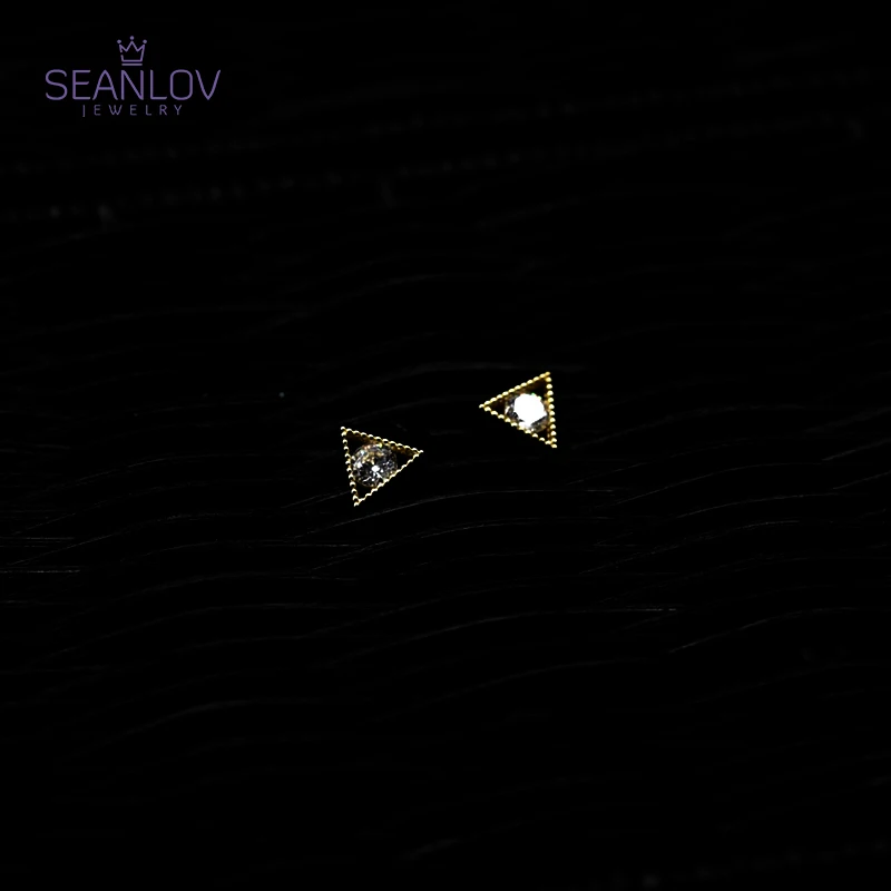 

Seanlov Zircon Triangle earrings For Women Fine Jewelry Gift drop shipping