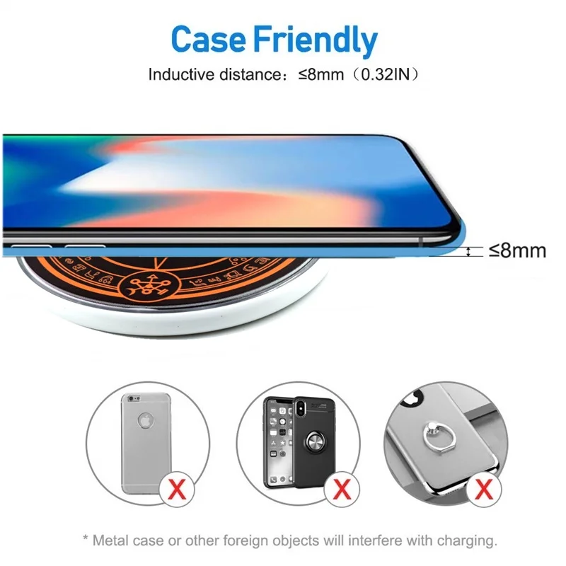 Tongdaytech магический массив Qi Беспроводное зарядное устройство для Iphone X 8 Plus XS MAX телефон беспроводной зарядный коврик для samsung S10 S9 S8 Xiaomi