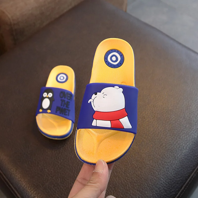 Baby Kids Girls Boys Slippers Toddler Water Children Flip Flops Barefoot Child Cartoon Shoes Swimming Summer for Kids Baby - Цвет: Синий