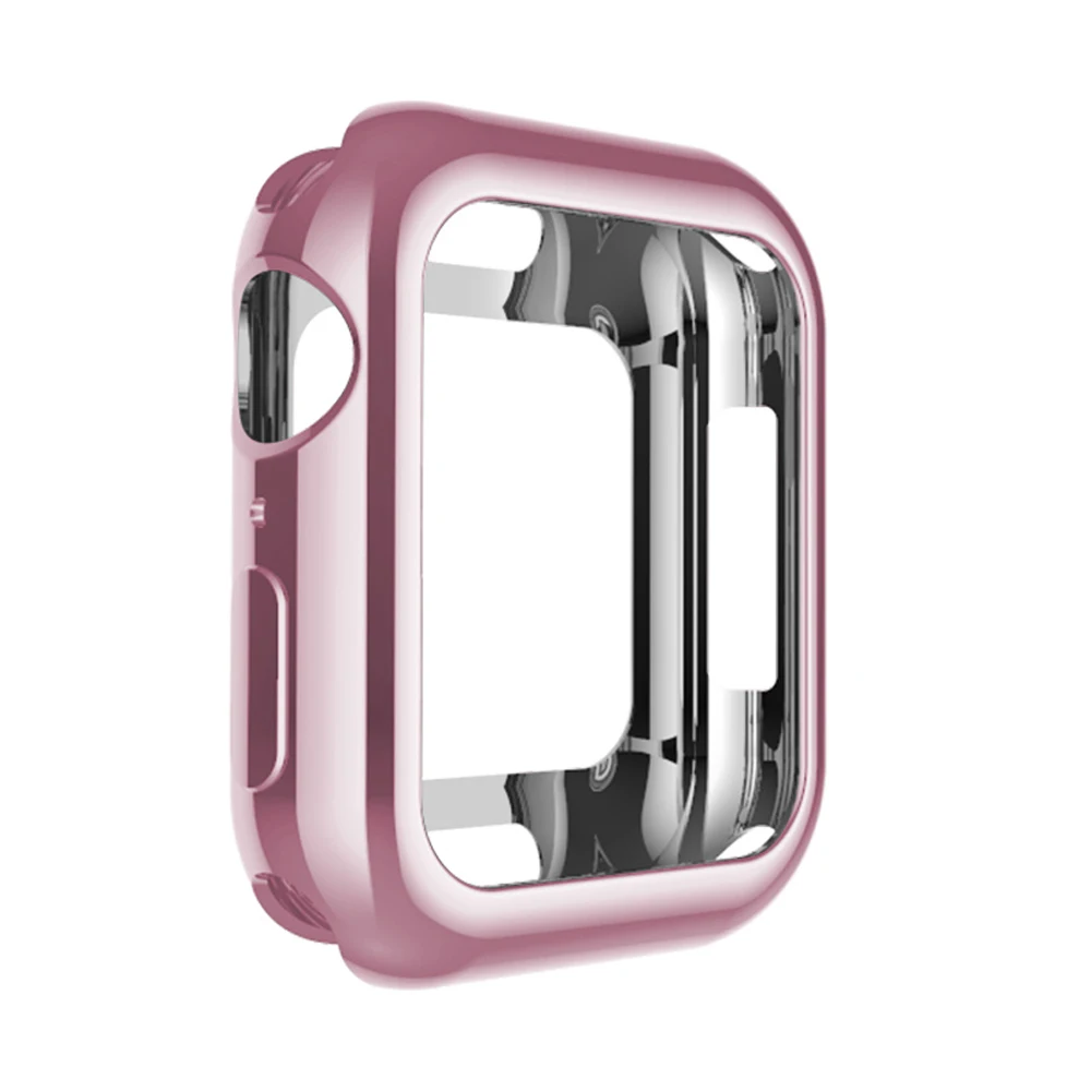 Rose pink-4 38/42/40/44 мм часы чехол для Apple Watch Series 5 4 3 2 1 Бампер Мягкий чехол из ТПУ с узором для наручных часов iWatch, защитная рамка для Для мужчин/Для женщин - Цвет ремешка: Rose pink-4